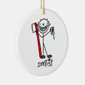 Basic Stick Figuur Dentist Keramisch Ornament (Rechts)