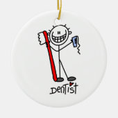 Basic Stick Figuur Dentist Keramisch Ornament (Voorkant)