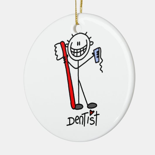 Basic Stick Figuur Dentist Keramisch Ornament (Links)