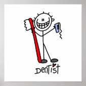 Basic Stick Figuur Dentist Poster (Voorkant)