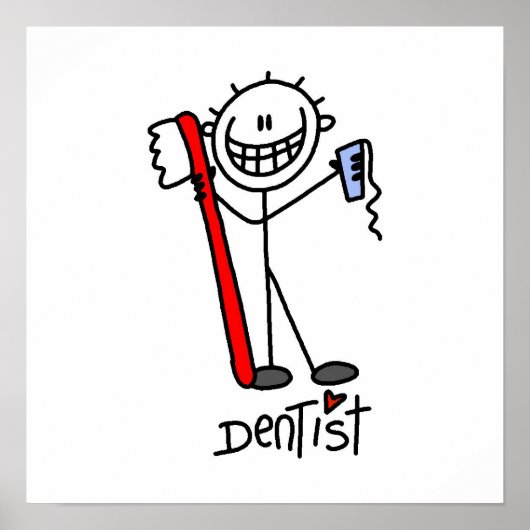Basic Stick Figuur Dentist Poster (Voorkant)