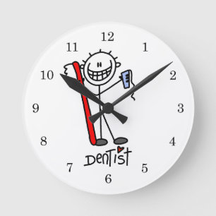 Basic Stick Figuur Dentist Ronde Klok