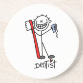 Basic Stick Figuur Dentist Zandsteen Onderzetter (Voorkant)
