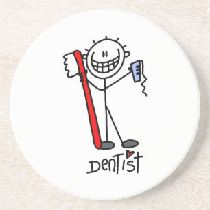 Basic Stick Figuur Dentist Zandsteen Onderzetter