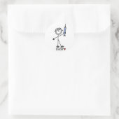 Basic Stick Figuur Doctor Ronde Sticker (Tas)
