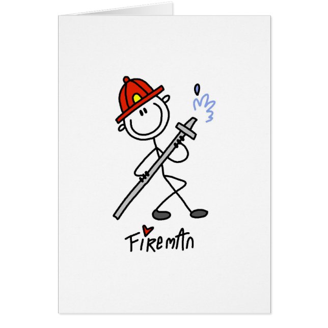 Basic Stick Figuur Fireman T-shirts en cadeautjes (Voorkant)