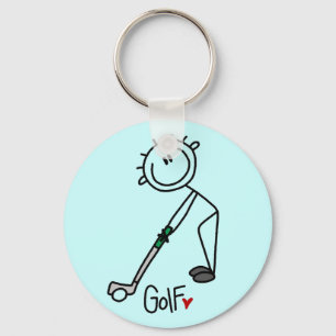 Basic Stick Figuur Golf T-shirts en cadeautjes Sleutelhanger