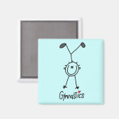 Basic Stick Figuur Gymnastics Tshirts and Gifts Magneet (Voorkant / Achterkant)