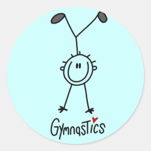 Basic Stick Figuur Gymnastics Tshirts and Gifts Ronde Sticker