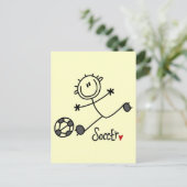 Basic Stick Figuur T-shirts voor voetzoekers en ca Briefkaart (Staand voorkant)
