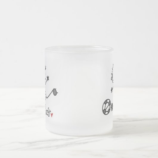 Basic Stick Figuur T-shirts voor voetzoekers en ca Matglas Koffiemok (Center)