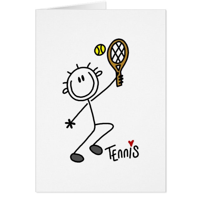 Basic Stick Figuur Tennis Tshirts en cadeaus (Voorkant)
