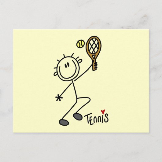 Basic Stick Figuur Tennis Tshirts en cadeaus Briefkaart (Voorkant)
