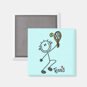 Basic Stick Figuur Tennis Tshirts en cadeaus Magneet (Voorkant / Achterkant)