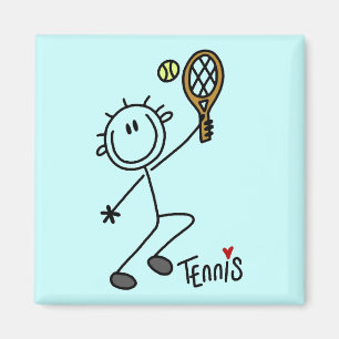 Basic Stick Figuur Tennis Tshirts en cadeaus Magneet