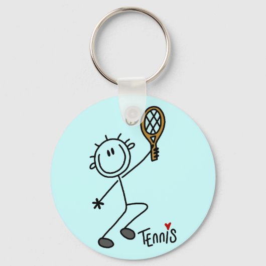 Basic Stick Figuur Tennis Tshirts en cadeaus Sleutelhanger (Voorkant)