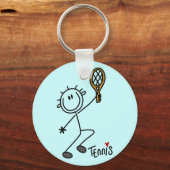 Basic Stick Figuur Tennis Tshirts en cadeaus Sleutelhanger (Voorkant)