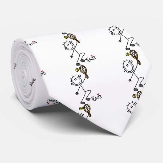 Basic Stick Figuur Tennis Tshirts en cadeaus Stropdas (Opgerold)