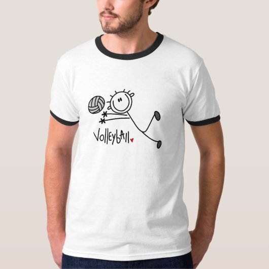 Basic Stick Figuur Volleyball Tshirts en cadeaus (Voorkant)