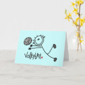 Basic Stick Figuur Volleyball Tshirts en cadeaus Kaart (Gele Bloem)