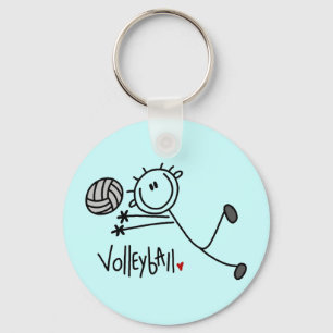 Basic Stick Figuur Volleyball Tshirts en cadeaus Sleutelhanger