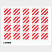 Basic Stripe Red Vierkante Sticker (Vel)