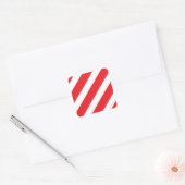Basic Stripe Red Vierkante Sticker (Envelop)
