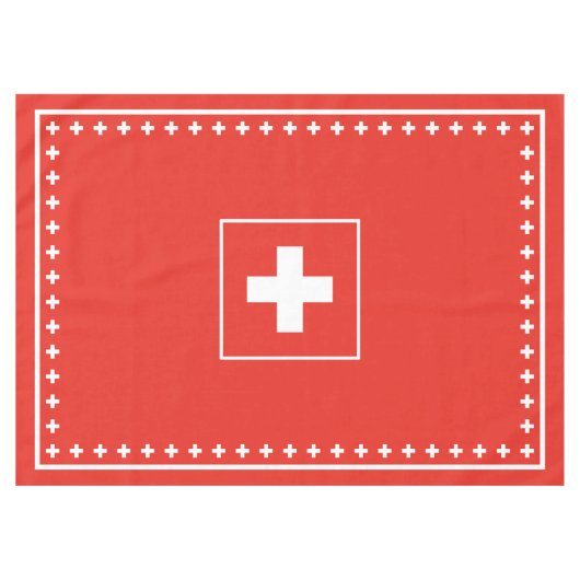 Basic Swiss Flag Red and White Day Tafelkleed (Voorkant (Horizontaal))