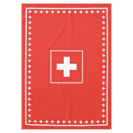 Basic Swiss Flag Red and White Day Tafelkleed (Voorkant)