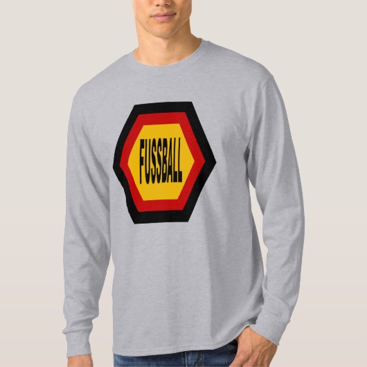 Basic T-shirt Grijs FUSSBALL DUITSLAND (Voorkant)