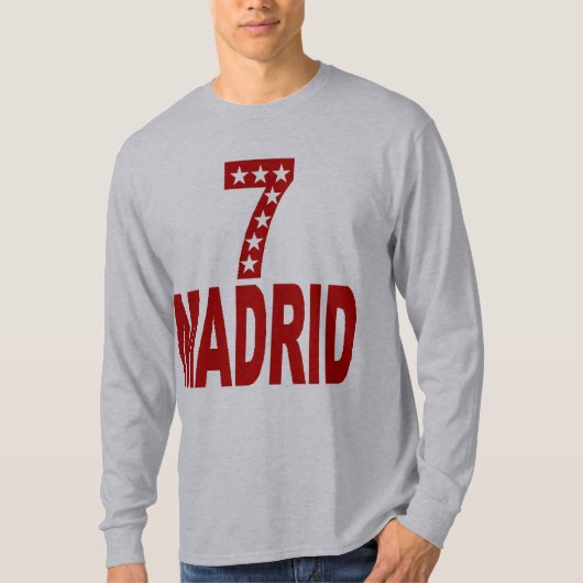 Basic T-shirt grijs MADRID 7 ETOILES (Voorkant)