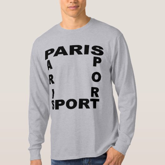 Basic T-shirt grijs PARIS SPORT (Voorkant)