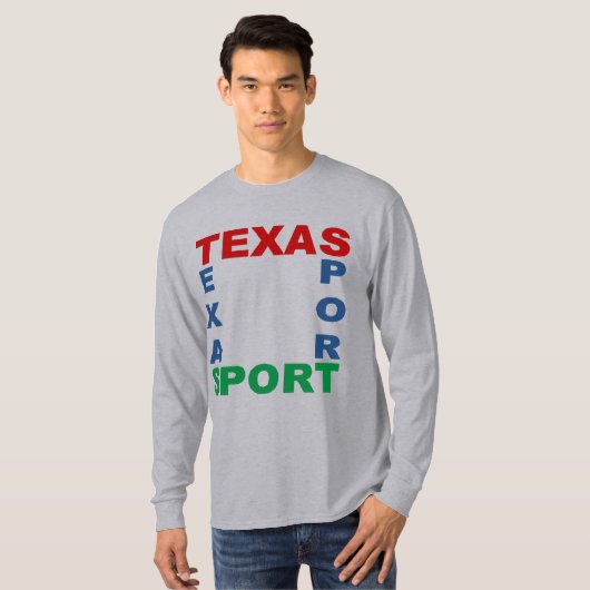 Basic T-shirt grijs TEXAS SPORT (Voorkant volledig)