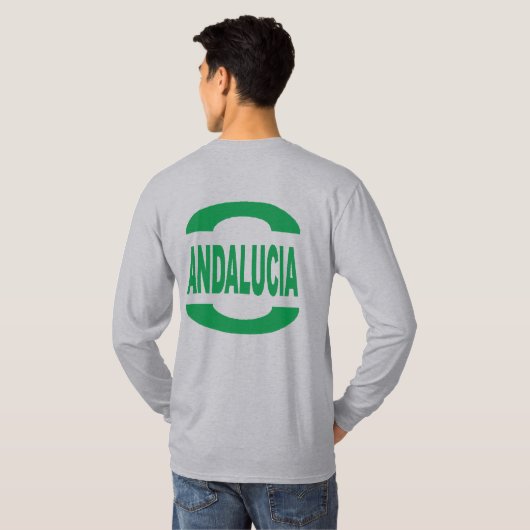 Basic T-shirt gris dos DESIGN ANDALUCIA (Achterkant volledig)