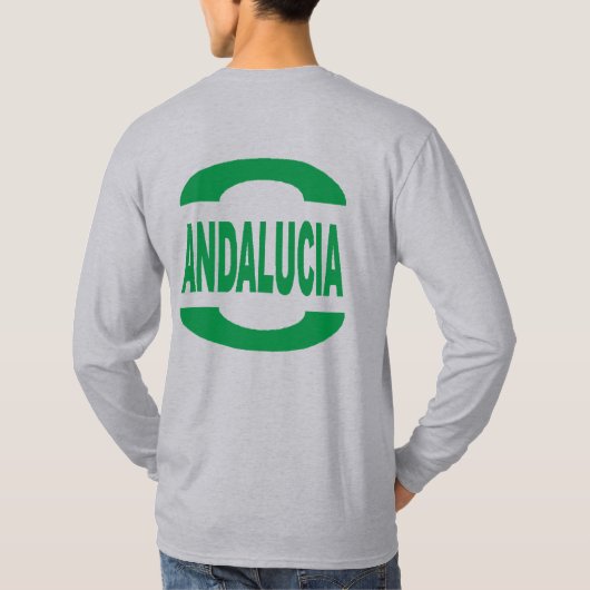 Basic T-shirt gris dos DESIGN ANDALUCIA (Achterkant)