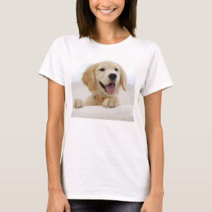 Basic-T-shirt Hondenvrouw golden retriever T-shirt
