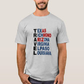 Basic T-shirt met grijs TRAVEL (Voorkant)
