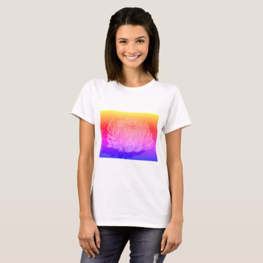Basic T-shirt met kleurrijke mam achtergrond (Voorkant volledig)