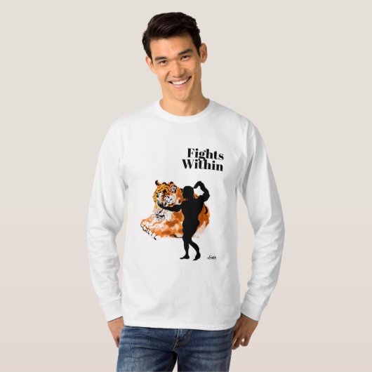 Basic T-shirt met lange mouwen: gevechten binnen (Voorkant volledig)