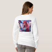Basic T-shirt met lange mouwen - Neon Arcade Anime (Achterkant volledig)