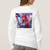 Basic T-shirt met lange mouwen - Neon Arcade Anime (Achterkant)