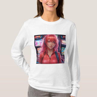 Basic T-shirt met lange mouwen - Neon Arcade Anime