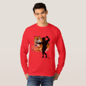 Basic T-shirt met lange mouwen: Tijgers binnen (Voorkant volledig)