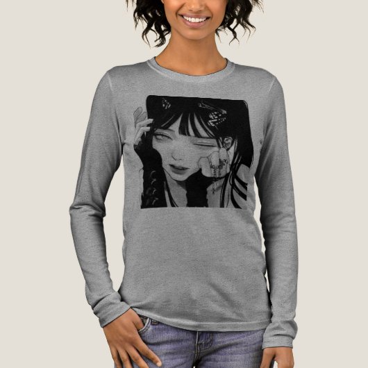 Basic T-shirt met lange mouwen voor mannen/vrouwen (Voorkant)