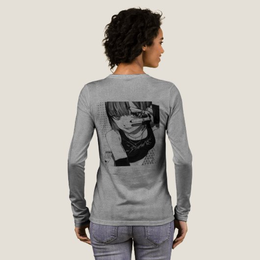 Basic T-shirt met lange mouwen voor mannen/vrouwen (Achterkant)