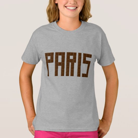 Basic-T-shirt PARIS CHOCOLAT T-shirt (Voorkant)