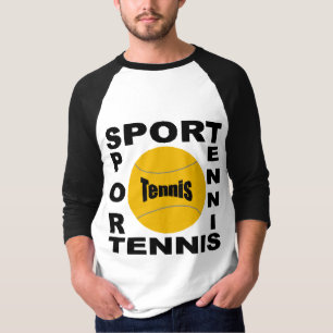 Basic-T-shirt wit/TENNIS-zwart SPORT T-shirt