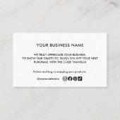 Basic Thank You Business Logo Business Discount Visitekaartje (Achterkant)
