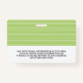 Basic Trade Show met naam en bedrijf - strepen Badge (Achterkant)