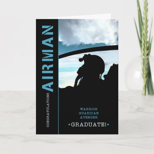Basic Training Afstuderen Gefeliciteerd Airman Kaart (Voorkant)